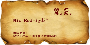 Miu Rodrigó névjegykártya